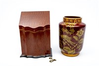 Raymond Waites Accent Vase and Knife Box