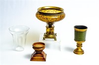 Bombay Pedestal Vase, Hurricane Candle Holder & ..