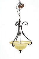 Large Burnished Bronze Finish Suspended Lamp