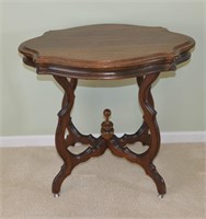 Antique Side Table on Porcelain Casters