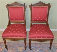Pair of Matching Victorian Eastlake Chairs