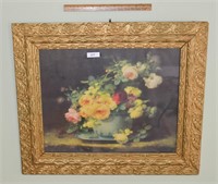 Print or Painting in Antique Wooden Frame