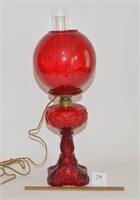 Vintage Ruby Red Electric Lamp