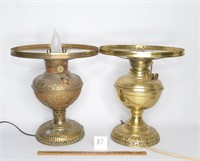 Pair of  Vintage Brass Electric Lamps