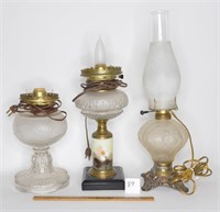 3 Vintage Electric Lamps