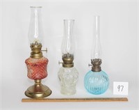 3 Small Oil Lamps