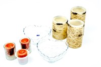 Birch Log Candles, Candy Dishes, & More