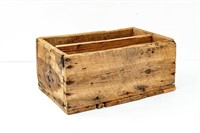 Primitive 2-Compartment Rustic Wooden Crate