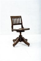 Antique Wooden Office Swivel Chair