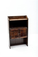Wood Hutch Top Vanity Cabinet with Shutter Doors