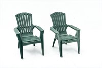 Pair of Plastic Child-Size Adirondack Chairs