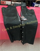 Motorcycle Leather chaps size 3XL