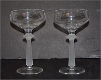 Vintage Mikasa Frosted Stem Champagne Glasses