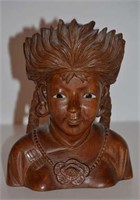 Balinese Carved Bust of Woman