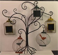 Metal Wall Décor Birds and Mirrors on Tree