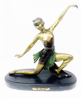 Bronze Kneeling Dancer  By  D. H. Chiparus