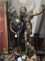 Large Bronze Sculpture Two Ladies Dancing