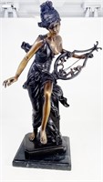 A. Moreau Bronze Sculpture Lady Holding Lyre 5/100