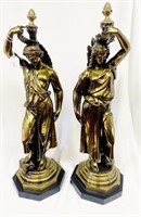 Pair of Brass Lamp Bases 24" Tall
