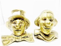 Vintage Bronze Clown Bookends