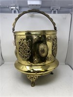 Large French Hammered Brass Ashes Bucket