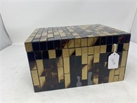 Mosaic Amber Chinese Box 5x9.5x7