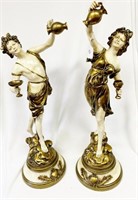 Pair of Vintage Lamp Bases by LF Moreau