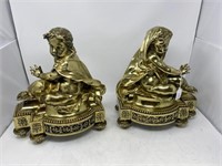 Pair of Brass Baby Fireplace Dogs