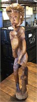 30" tall carved wood statue