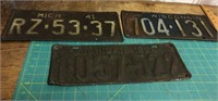 3 Old license plates