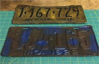 2 old license plates