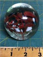 Glass floral paper weight