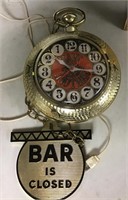 Vintage bar clock with Open/Closed sign