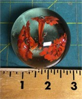 Glass floral paper weight
