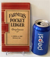 Rare Antique Farmer's Pocket Ledger Hubbard