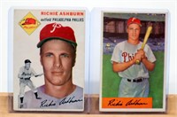 2 Richie Ashburn 1954 Cards Topps & Bowman