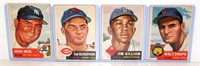 1953 Baseball Cards - Mize, Dropo, Gilliam &