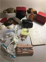 VINTAGE DOLL WIGS, HANDS, EYES & LASHES LOT