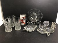 Vintage Glass Dog, Pinwheel Crystal Candle Holder