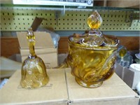 Box Fenton glass - amber color
