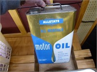 2 vintage All State Motor Oil cans - 10 qts