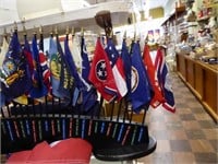Display rack w/ flags