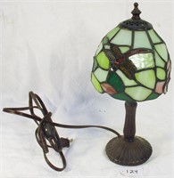 Reproduction slag glass table lamp