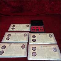 1980 us coin proof set, 10 nickels w/cards.