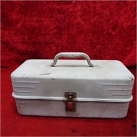 Steel tackle box with contents