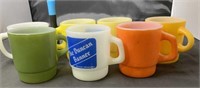 (7 Pcs) Coffee Cups - Fire King & Anchor Hocking