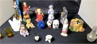 (19 Pcs) Figurines- Glass, Resin, Ceramic, Metal