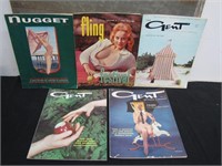 Vintage Lot of 5 Assorted 1950's Adult Magazines