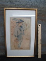 Famed & Matted Paul Gauguin Drawing