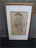 Framed & Matted Paul Gauguin Drawing